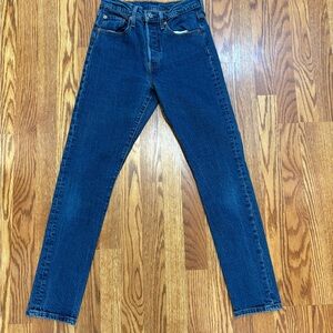 Levi's Classic Blue 501 S Women’s Jeans 27x32‎ Y2K Western Style Coastal Cowgirl